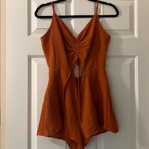 Honey Belle Burnt Orange Romper with cutouts Boho